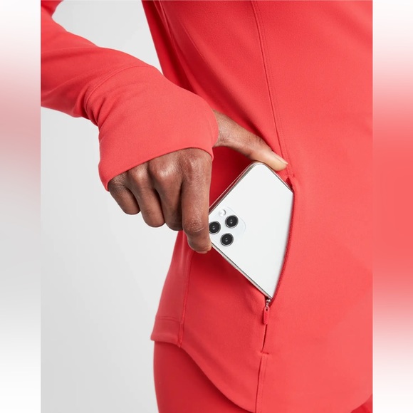 Athleta Salutation Stash Jacket in Lychee Red Powervita - Picture 4 of 6